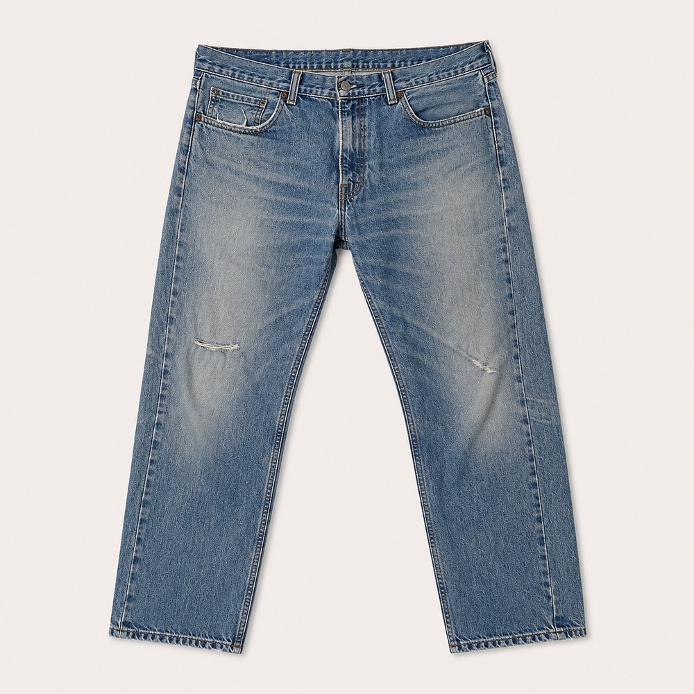 Vintage Levi's 505 Mens 36x30 Blue Regular Fit Straight Leg Jeans Distressed
